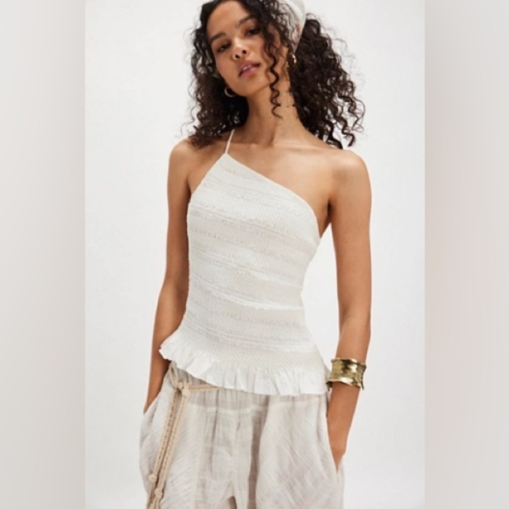 New Free People Adeline Smocked Top